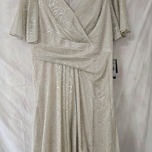 Elegant Cream Dress with Silver Accents